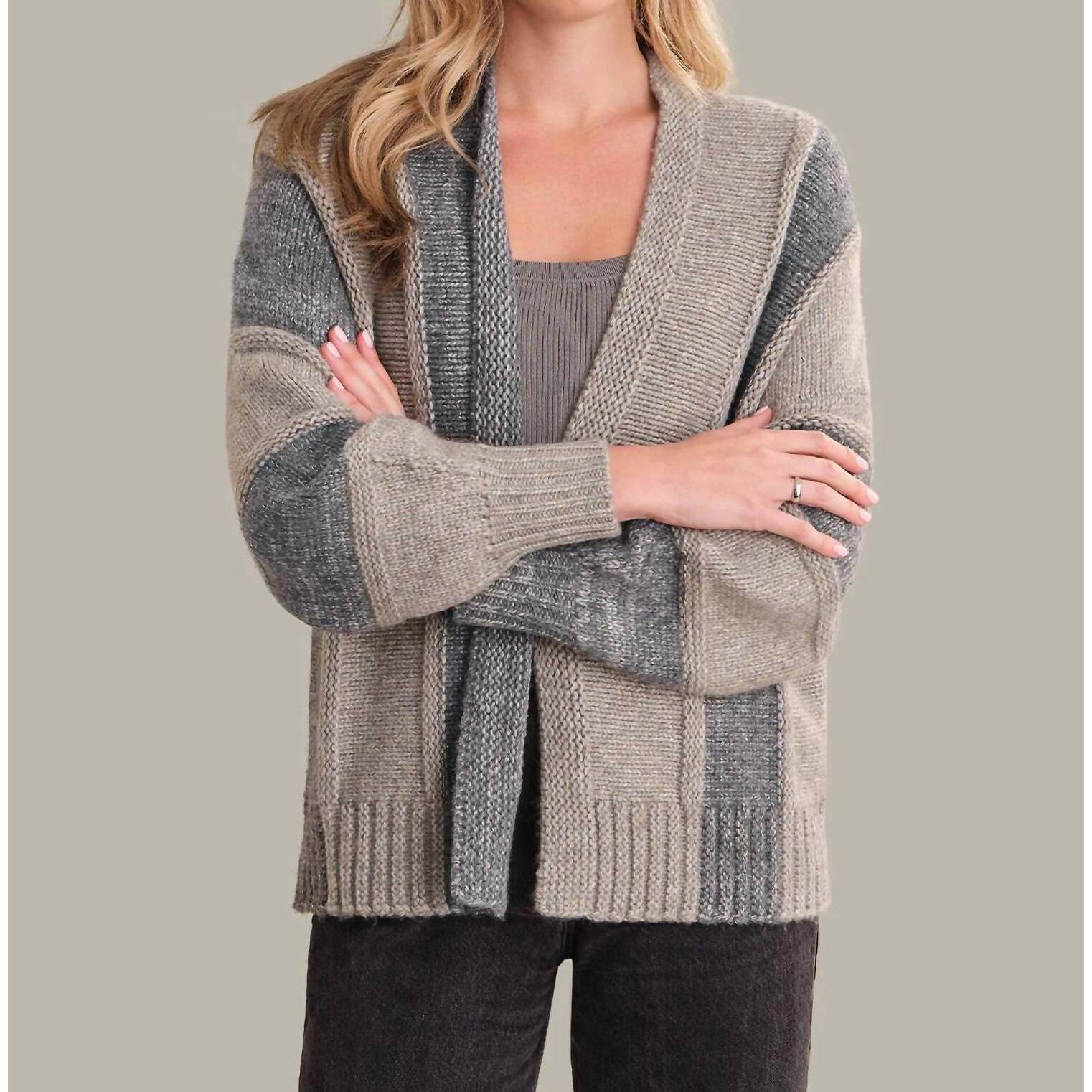 New 525 America Women's Mixed Marl Cocoon Cardigan In Toast Marl